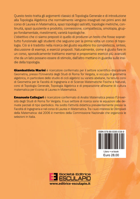 MARINI CALLEGARI - Topologia Generale e Introduzione alla Topologia Algebrica
