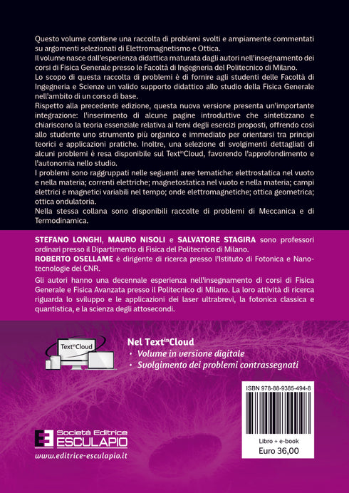 LONGHI NISOLI OSELLAME STAGIRA - Fisica Generale. Problemi di Elettromagnetismo e Ottica