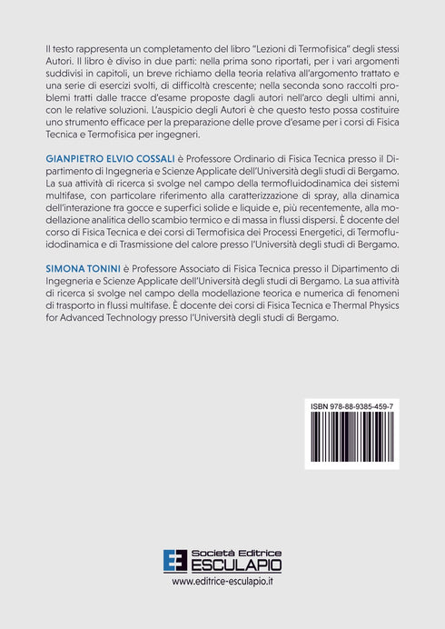 COSSALI TONINI - Esercitazioni di Termofisica