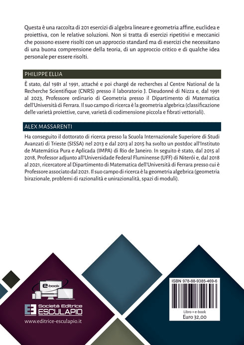 ELLIA MASSARENTI - Algebra Lineare e Geometria. Esercizi svolti