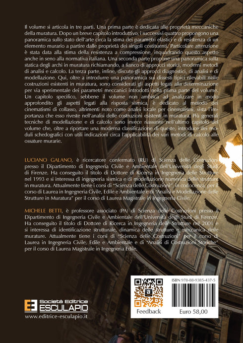 GALANO BETTI - Elementi di Statica delle Costruzioni Storiche in Muratura