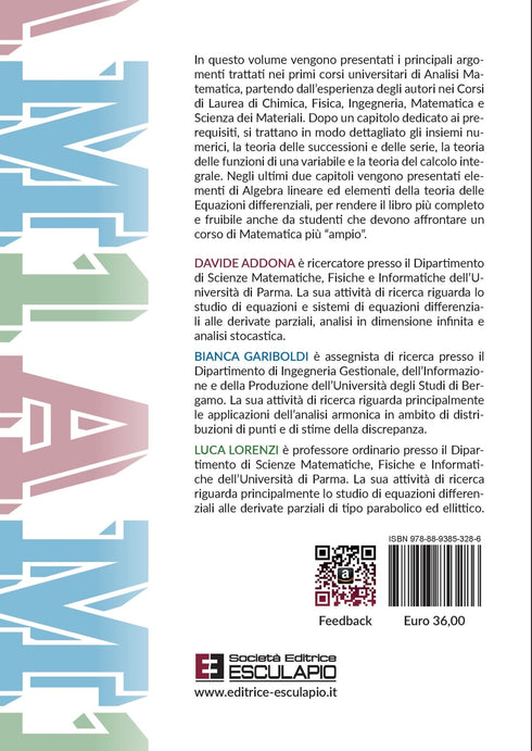 ADDONA GARIBOLDI LORENZI - AM1. Analisi Matematica 1