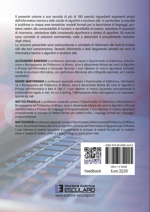 BARENGHI MARTINENGHI PRADELLA ROSSI - Algoritmi e principi dell’Informatica. Esercizi risolti e commentati