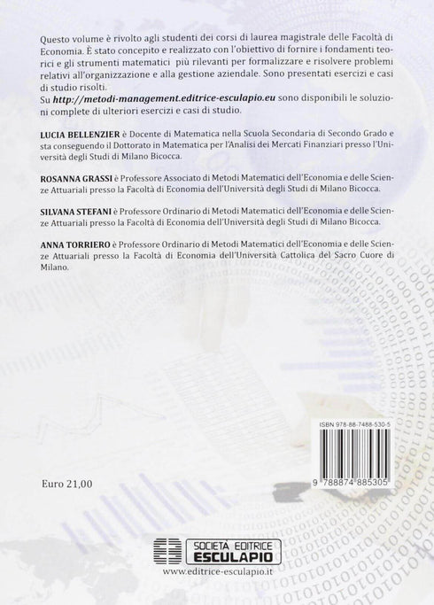 BELLENZIER GRASSI STEFANI TORRIERO - Metodi quantitativi per il Management