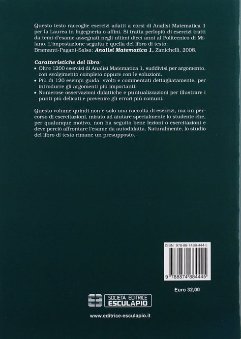 BRAMANTI - Esercitazioni di Analisi Matematica 1
