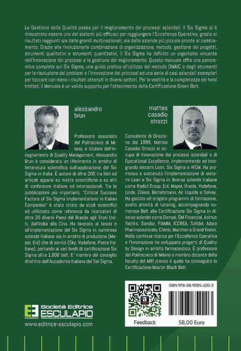 BRUN CASADIO STROZZI - Manuale Six Sigma per le Green Belt