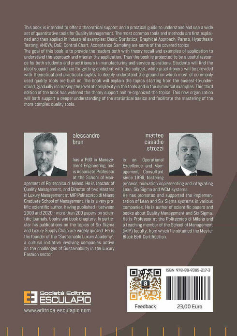 BRUN CASADIO STROZZI - Quantitative Methods for Quality Management