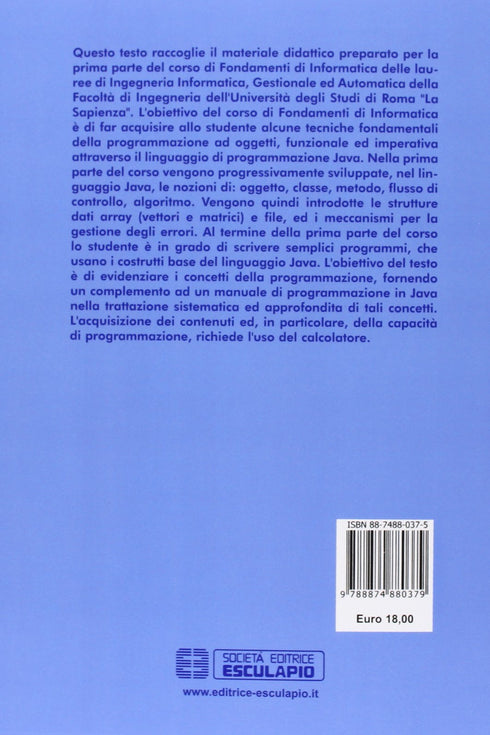CALVANESE DE GIACOMO DEMETRESCU IOCCHI NARDI - Lezioni di Fondamenti di Informatica