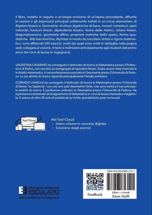 CASARINO ZANELLA - Fondamenti di Algebra Lineare e Geometria