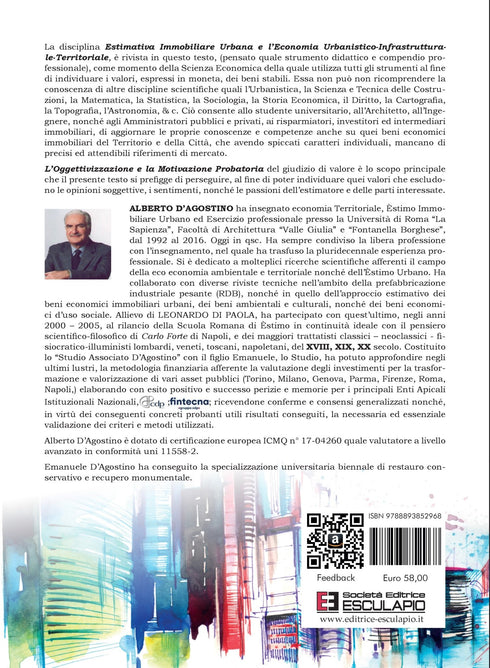 D'AGOSTINO - Estimo Immobiliare Urbano & Elementi di Economia