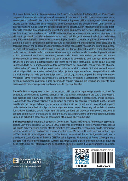 DE MARIA AGOSTINELLI - Project Management. Metodi e strategie digitali per la gestione del processo edilizio
