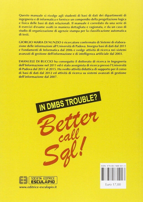 DI NUNZIO DI BUCCIO - Basi di Dati Manuale di Esercizi per la Progettazione Logica e SQL