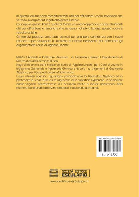 FRANCIOSI - Esercizi di Algebra Lineare