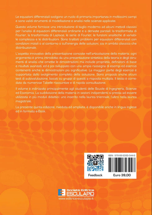 GAZZOLA TOMARELLI ZANOTTI - Analisi Complessa Trasformate Equazioni Differenziali