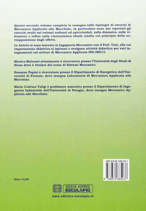 MALVEZZI PAPINI VALIGI - Esercitazioni di Meccanica Applicata alle Macchine Vol.2