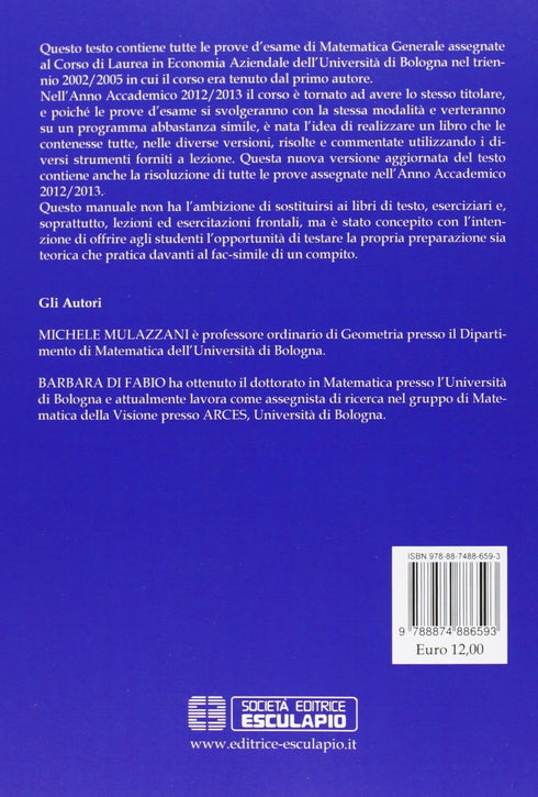 MULAZZANI DI FABIO - Prove d'esame risolte di Matematica Generale