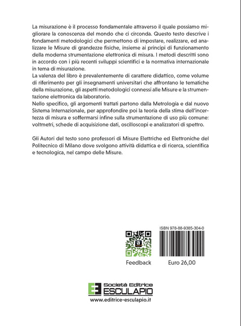 NORGIA OTTOBONI PESATORI SVELTO - Misure. Dai Fondamenti alla Strumentazione