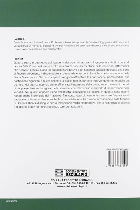 SCARABOTTI - Equazioni alle derivate parziali. Teoria elementare e applicazioni