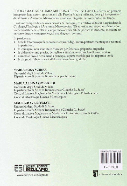 SCIREA GOFFREDI VERTEMATI - Istologia e Anatomia Microscopica. Atlante