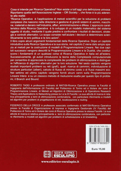 TADEI DELLA CROCE - Elementi di Ricerca Operativa