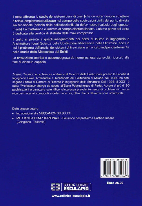 TALIERCIO - Meccanica dei sistemi di travi