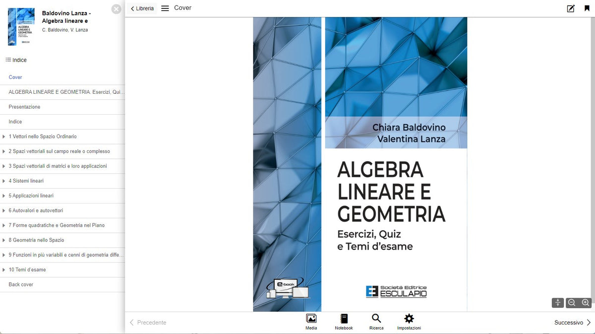 [TEXTINCLOUD] BALDOVINO LANZA - Algebra Lineare e Geometria. Esercizi