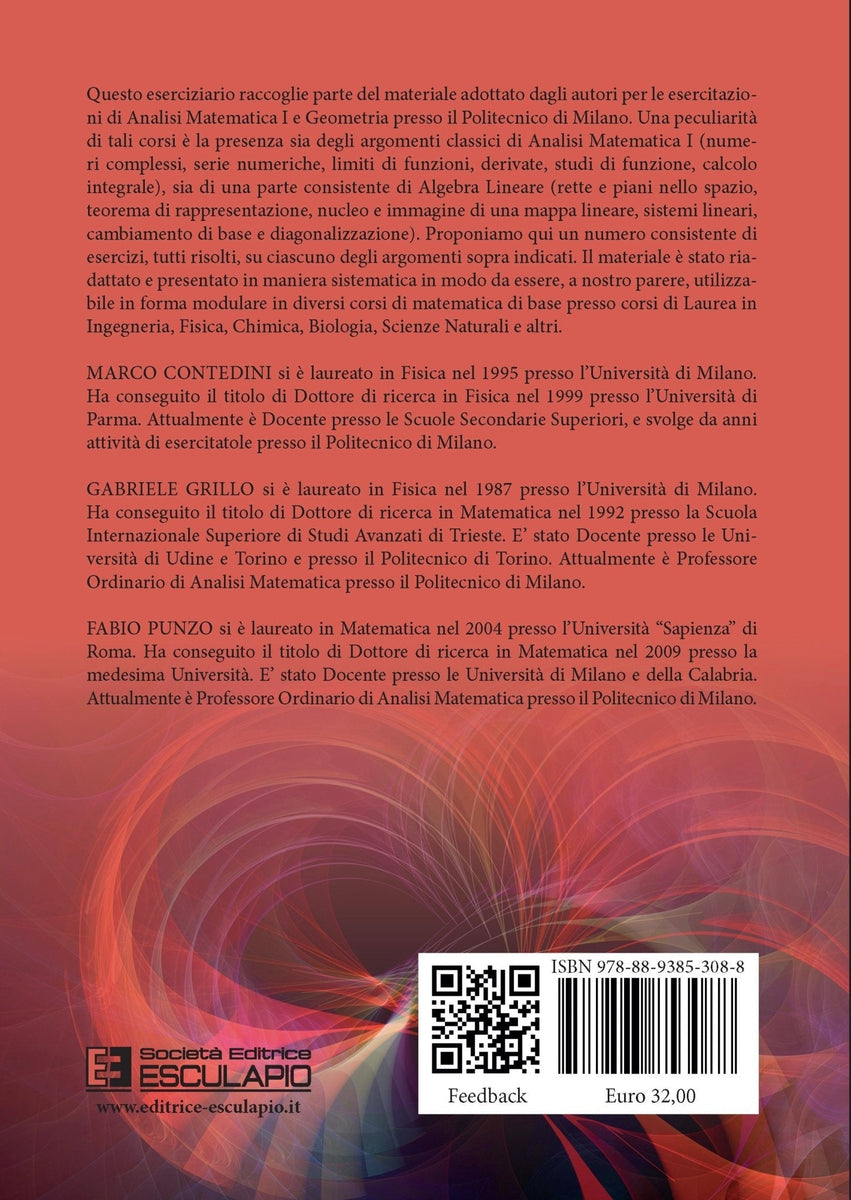 TEXTINCLOUD] CONTEDINI GRILLO PUNZO - Esercizi di Analisi Matematica 1  Geometria e Algebra Lineare – Libreria Esculapio