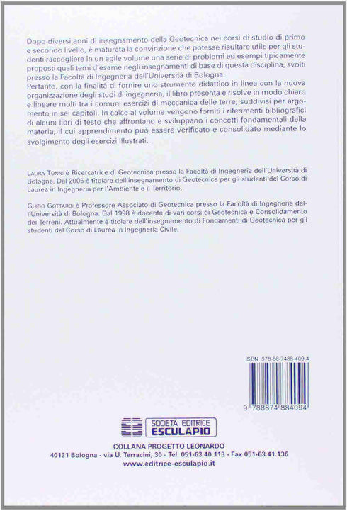 TONNI GOTTARDI - Esercizi di Geotecnica